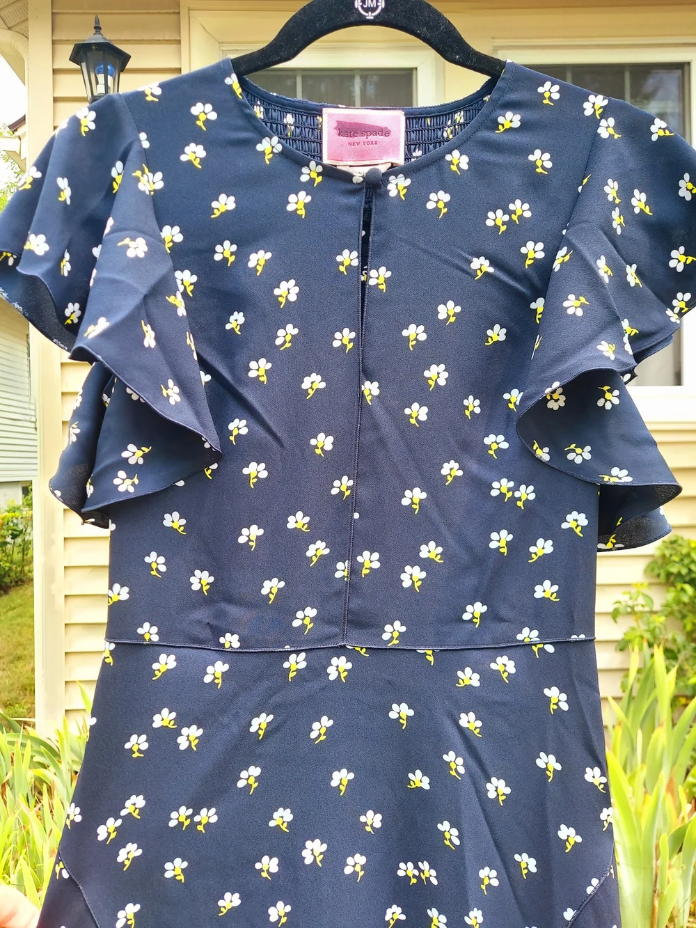 Kate Spade Daisy Toss Navy Floral High Low Midi Dress Women Size 2 NWOT Feminine